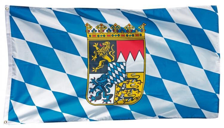 Bayernfahne mit Wappen