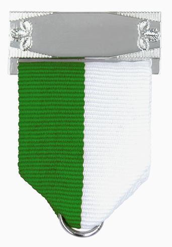 Bandschluppe mit Gravurfeld in silber