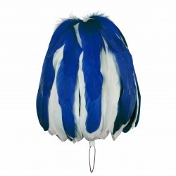 Federbusch blau weiss mixed mit 90 oder 120 BahnenFedern fuer Karneval