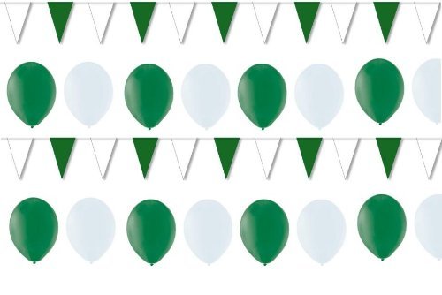 BUDILA® Dekoset blau-weiss 50 Luftballons und 1 Wimpelkette 10m lang