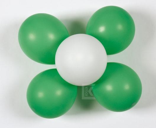 2 Stk Luftballon Dekorationsset Blume gruen weiss