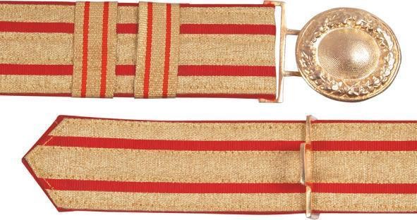 Feldbinde gold mit roten Streifen rot National