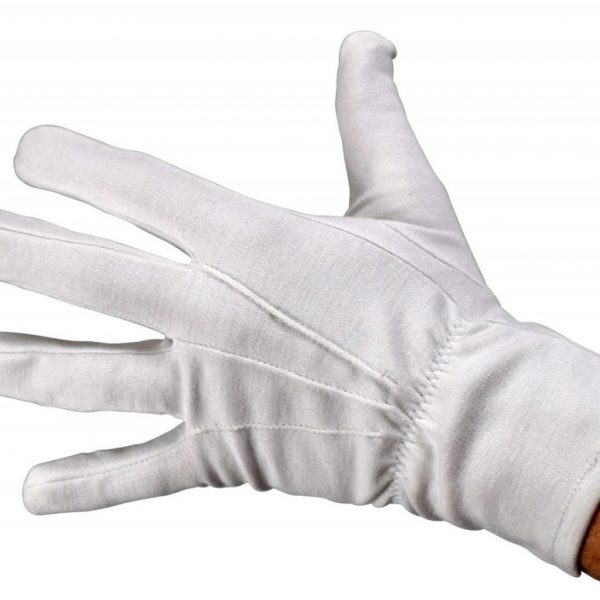 Premium Baumwollhandschuhe weiss mit Druckknopf