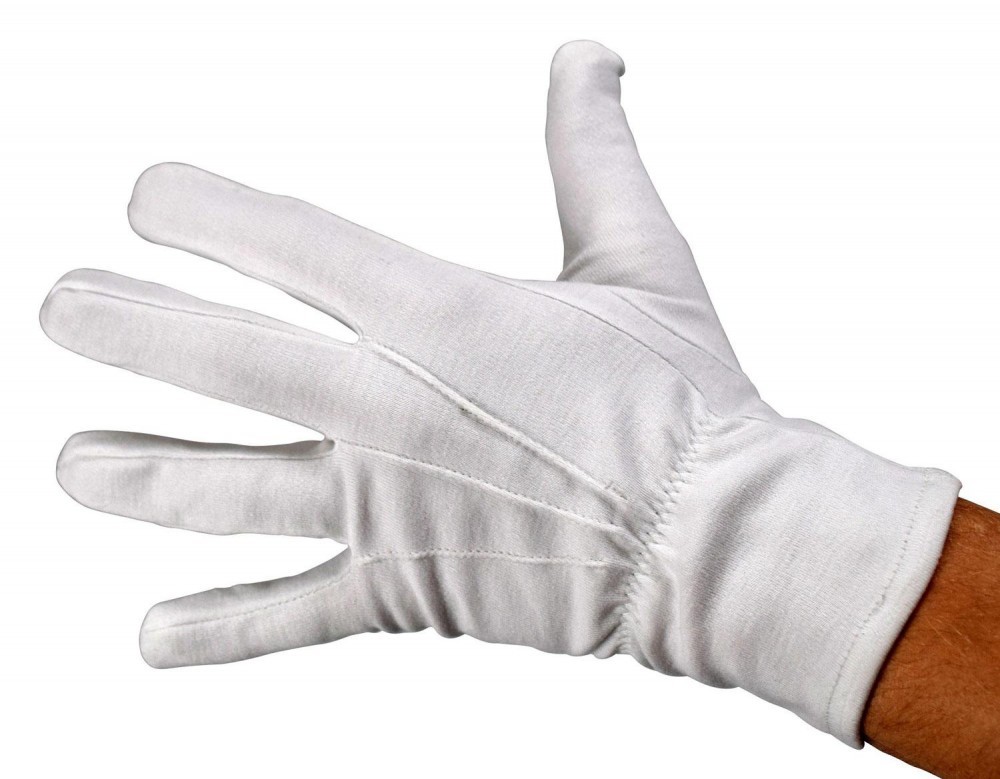 Premium Baumwollhandschuhe weiss mit Druckknopf