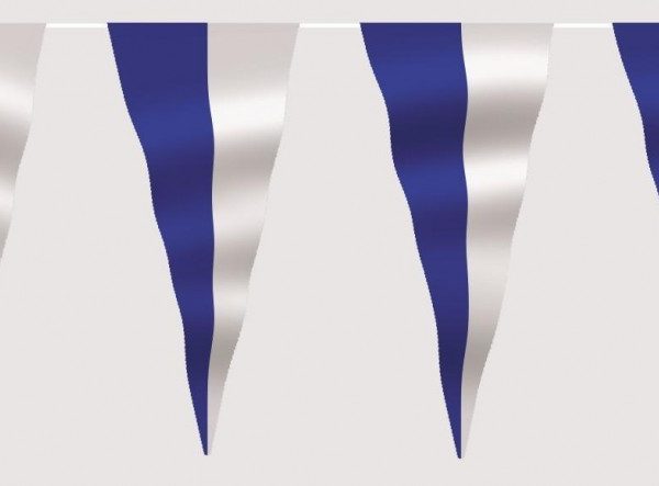 Wimpelkette blau weiss geteilt aus Stoff Meterware