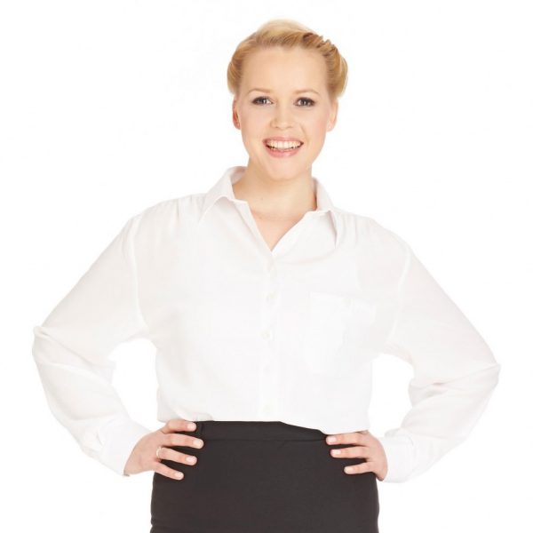 Schuetzenbluse weiss Langarm